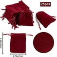 thumbnail image 2 of 25Pcs 9x7cm Jewelry Pouches Dark Red Burgundy Red Soft Velvet Cloth Gift Bags with Drawstring Jewelry Pouches (3.5x2.8Inch), 2 of 9