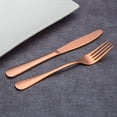 thumbnail image 4 of Copper Silverware Flatware Set, Moxinox 20-Piece Stainless Steel Cutlery Set for 4, Mirror Finish, Ideal for Home Hotel Wedding Festival Party, Dishwasher Safe, 4 of 6