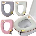 thumbnail image 1 of 3 piezas de funda de asiento de inodoro de felpa, funda de asiento de inodoro universal lavable, funda de asiento de inodoro, funda de inodoro para mujeres, mujeres embarazadas, personas mayores, 1 of 5