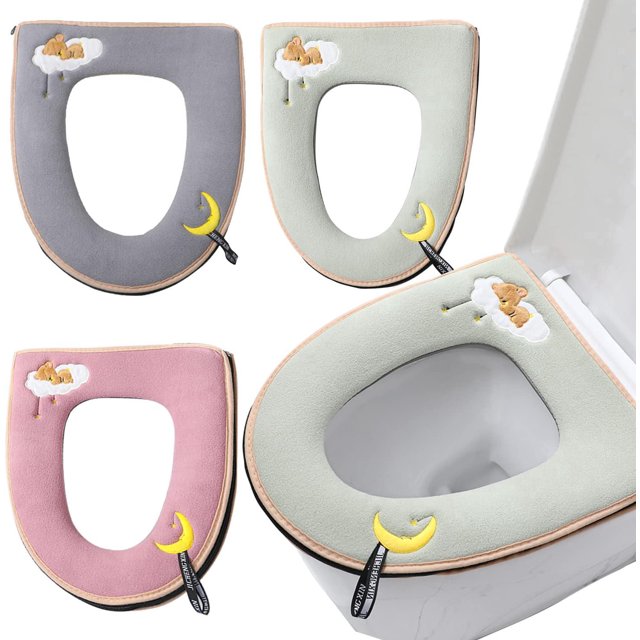 3 piezas de funda de asiento de inodoro de felpa, funda de asiento de inodoro universal lavable, funda de asiento de inodoro, funda de inodoro para mujeres, mujeres embarazadas, personas mayores