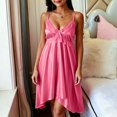 thumbnail image 5 of CHUMUD Petite Womens Summer Nightgowns V-Neck Spaghetti Strap Nightgown, Casual Sleeveless Pajamas Babydoll Sleep Dress, 5 of 8