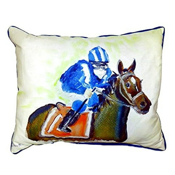 Betsy Drake HJ339 16 x 20 in. Horse & Jockey Large Indoor & Outdoor Pillow