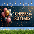 thumbnail image 5 of Yatrandify Colorful Balloons Happy Birthday Banner Glitter Design Cheers to 80 Years for Milestone Celebration Senior Party Decorative, 5 of 7