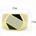 thumbnail image 2 of Anillo Color Oro Para Hombres de Acero Inoxidable Hexagono Artistico Negro Diamantes, 2 of 4