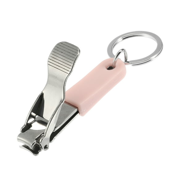 Unique Bargains 1 Pcs Nail Clippers Nail Clipper Set for Nail Care Portable Plastic Stainless Steel Pink Silver Tone