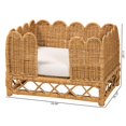 thumbnail image 6 of Natural Rattan Pet Bed with Scalloped Edge, Removable Soft Foam Cushion, Openwork Stable Base, Breathable Handwoven Raised Pet Sofa Bed for Small Dogs and Cats Indoor Use, 6 of 6