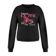 thumbnail image 4 of Fayshow0 Breast Cancer Awareness Accessories T Shirts Save Up under 50% Breast Fashion Women's Casual Long Sleeve Printed Ladies Short Sweatshirts Tops,Black M, 4 of 9