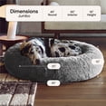thumbnail image 6 of FurHaven 45" Calming Donut Dog Bed for Large Dogs, Round Plush Donut with Soft Filling for Snuggling Comfort, Removable Washable Cover, Jumbo XL, Shaggy Faux Fur, Mist Gray, 6 of 9