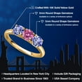 thumbnail image 2 of Gem Stone King 10K Yellow Gold Pink Moissanite and Blue Tanzanite Engagement Ring for Women | 1.42 Cttw | Round 5MM | Gemstone Birthstone | Size 8, 2 of 6