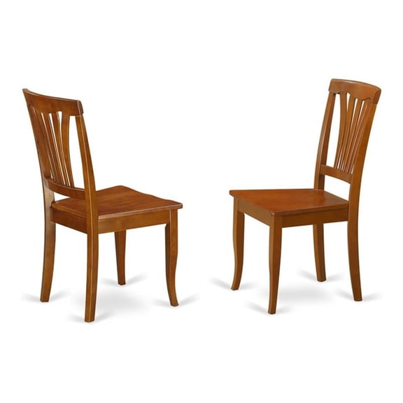 Pemberly Row 36" Wood Dining Chairs in Saddle Brown (Set of 2)