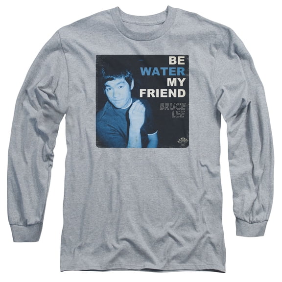 Bruce Lee Water Long Sleeve T-Shirt Adult 18/1 Athletic Heather