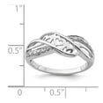 thumbnail image 4 of Sterling Silver Rhodium Plated Diamond Heart MOM Ring, 4 of 6