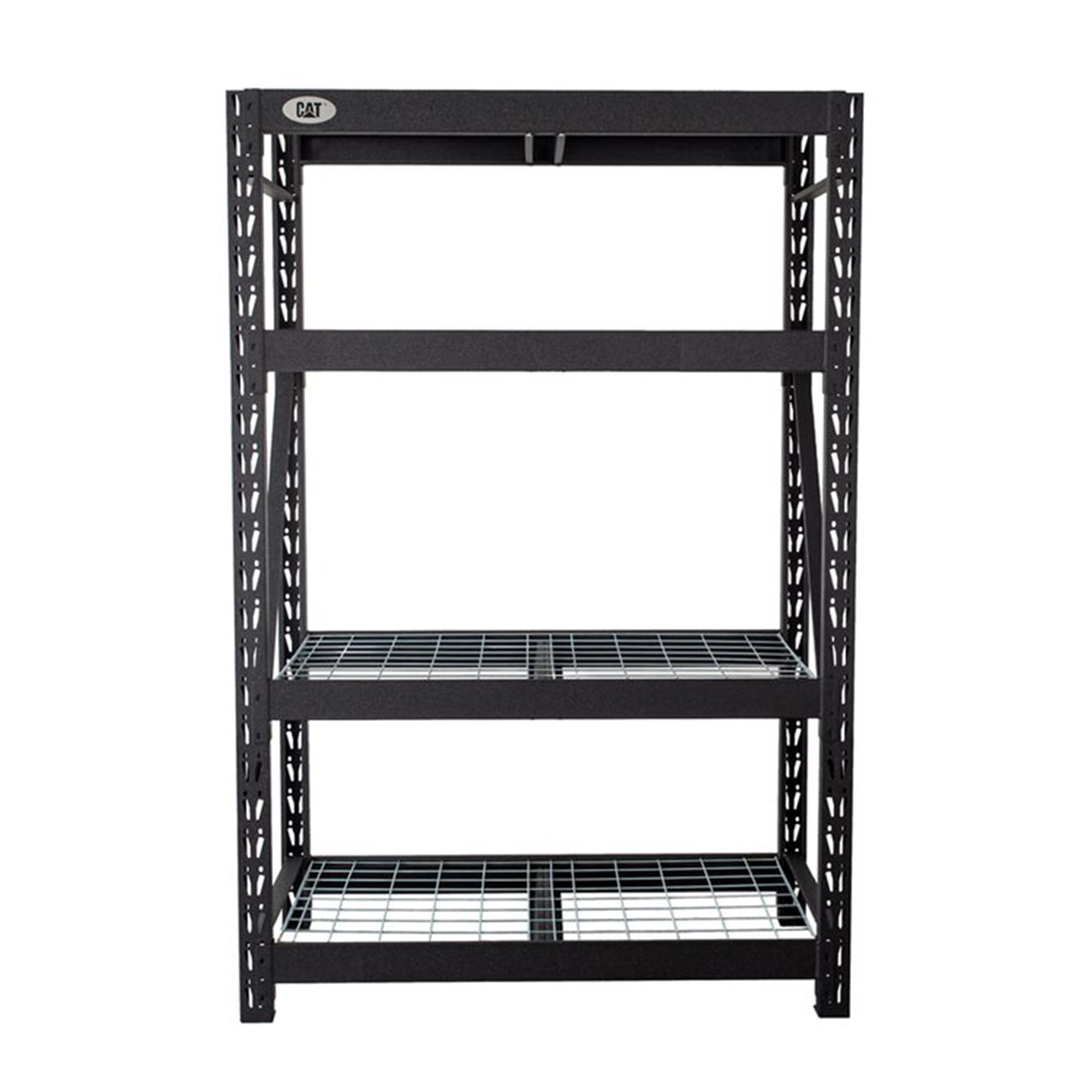 WEN RK7724-4 Four-Tier Industrial Steel Storage Rack with Adjustable Shelving and 8000-Pound Capacity