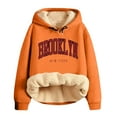 thumbnail image 5 of Women's Winter Pile Thickened Warm Solid Color Color Cardigan Sherbet Hooded Sweatshirt Jacket Pants Two Piece Set Dresses for Grandmother of The Bride Dressy Romper Women Snowsuit Womens Tall Snow, 5 of 8