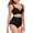 Black, variant on RELLECIGA Women's V Neck Bikini Set Wave Triangle Top Cheeky Two Piece Bathing Suits
