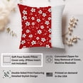 thumbnail image 2 of Ethan Taylor Floral Throw Pillow Soft Cushion Cover 'Red & White Wildflowers II Flowers' Modern Pattern Decorative Square Accent Pillow Case, 20x20 Inches, Red, White, 2 of 5