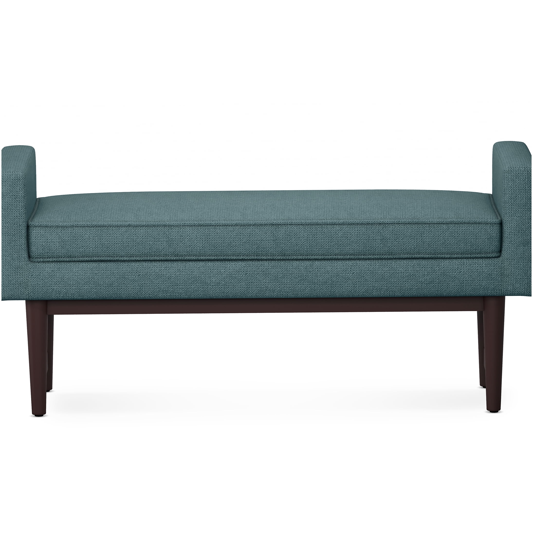 Smoky Teal Upholstered Ottoman Bench with Storage, Modern Fabric Footrest Stool for Living Room