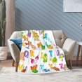 PUREYAH Travel Throw Blanket for Couch, Cartoon Zebra English Letter