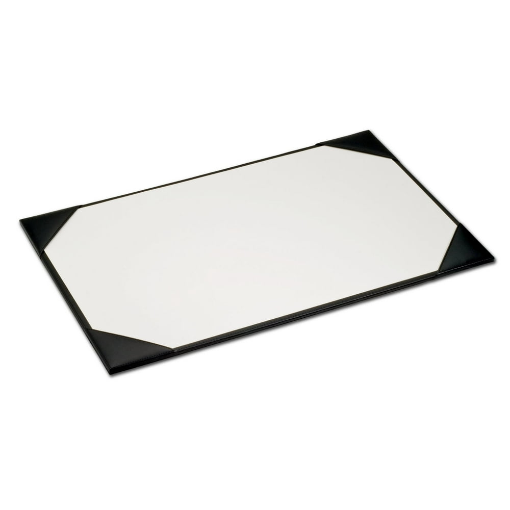 Black Leather 22 x 14 Desk Pad with Blotter Paper - Walmart.com ...