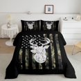 thumbnail image 3 of Deer Camo Comforter Set Queen Antlers Hunting Camo Bedding Sets for Teen Boys Men Camouflage American Flag Bed Comforter Set ,Western Farmhouse Wild Animal Bedding Quilt Black White Home Decor 3 Pcs, 3 of 6