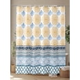 thumbnail image 4 of Boho Shower Curtain, Geometric Stripes Damask Bathroom Decor Curtains Set with Hooks, Yellow Blue Waterproof Fabric Home Accessories， 60 X 72 Inch Long, 4 of 6