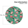 thumbnail image 2 of Yiaed Tropical Flamingo Print Leather Coasters for Drinks - Cup Coasters Coffee Table Kitchen Table Bar, Home & Office Gifts Handmade Drink Coasters-Round Shape, 2 of 6