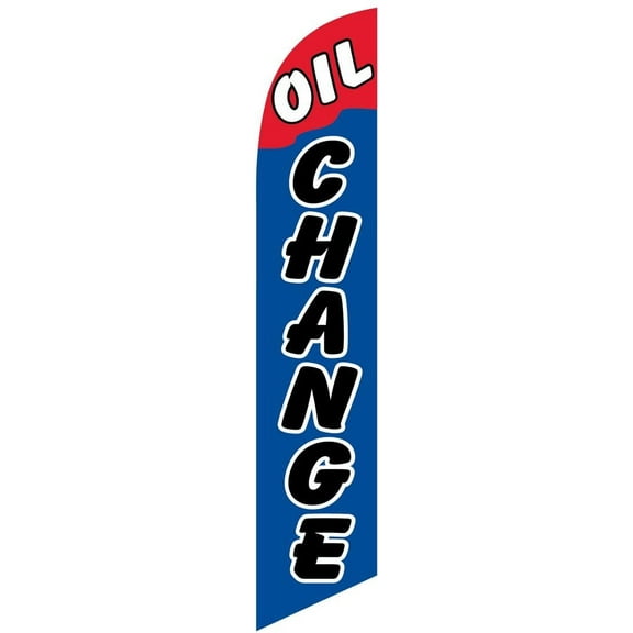 Oil Change Feather Banner Swooper Flag, Replacement Flag, Red and Blue Theme