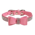 thumbnail image 5 of TAILTOSS Rhinestone Dog Collar Pink Microfiber 1 Set 9.8x0.6in, 5 of 8