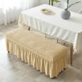 thumbnail image 2 of Long Bench Cover,Removable Bench Seat Furniture or,Piano Bench Slipcover,Rectangle Stool Covers for Bedroom, Hotel, Kitchen, Decor , Dark Beige, 2 of 7