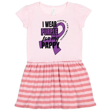 

Inktastic Chronic Pain I Wear Purple For My Pappy Gift Toddler Girl Dress