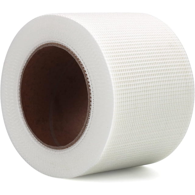 Cinta de malla autoadhesiva de fibra de vidrio MODANU para juntas de paneles de yeso, 10 cm x 30 m, para reparación de grietas en paredes, color blanco