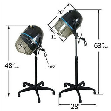 1300W Adjustable Hooded Hair Dryer Professional Stand Up Bonnet Hair Dryer Salon Equipment with Rolling Base for Home Hair Drying
