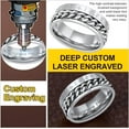 thumbnail image 3 of ORUYROP Can Engrave Viking Rune Spinner Rings for Men/Women, Size #7-#14 Chain Link Fidget Ring, Stainless Steel/Gold Plated/Black-Send Gift Box, 3 of 7