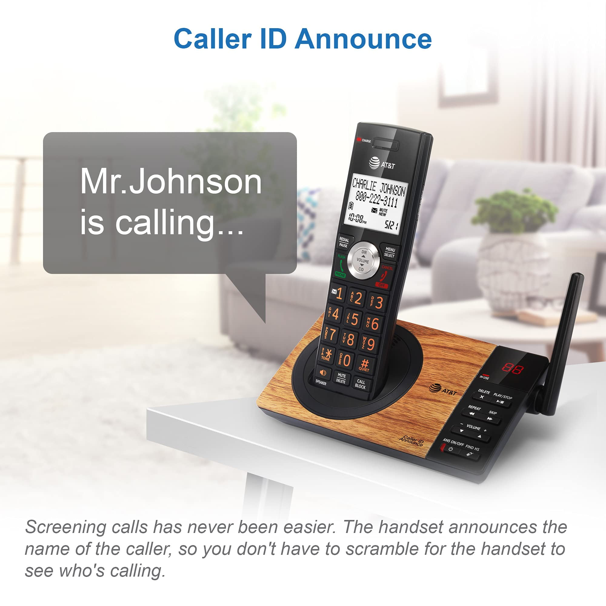 AT&T CL82167 Cordless Phone with Answering System and Smart Call Blocker