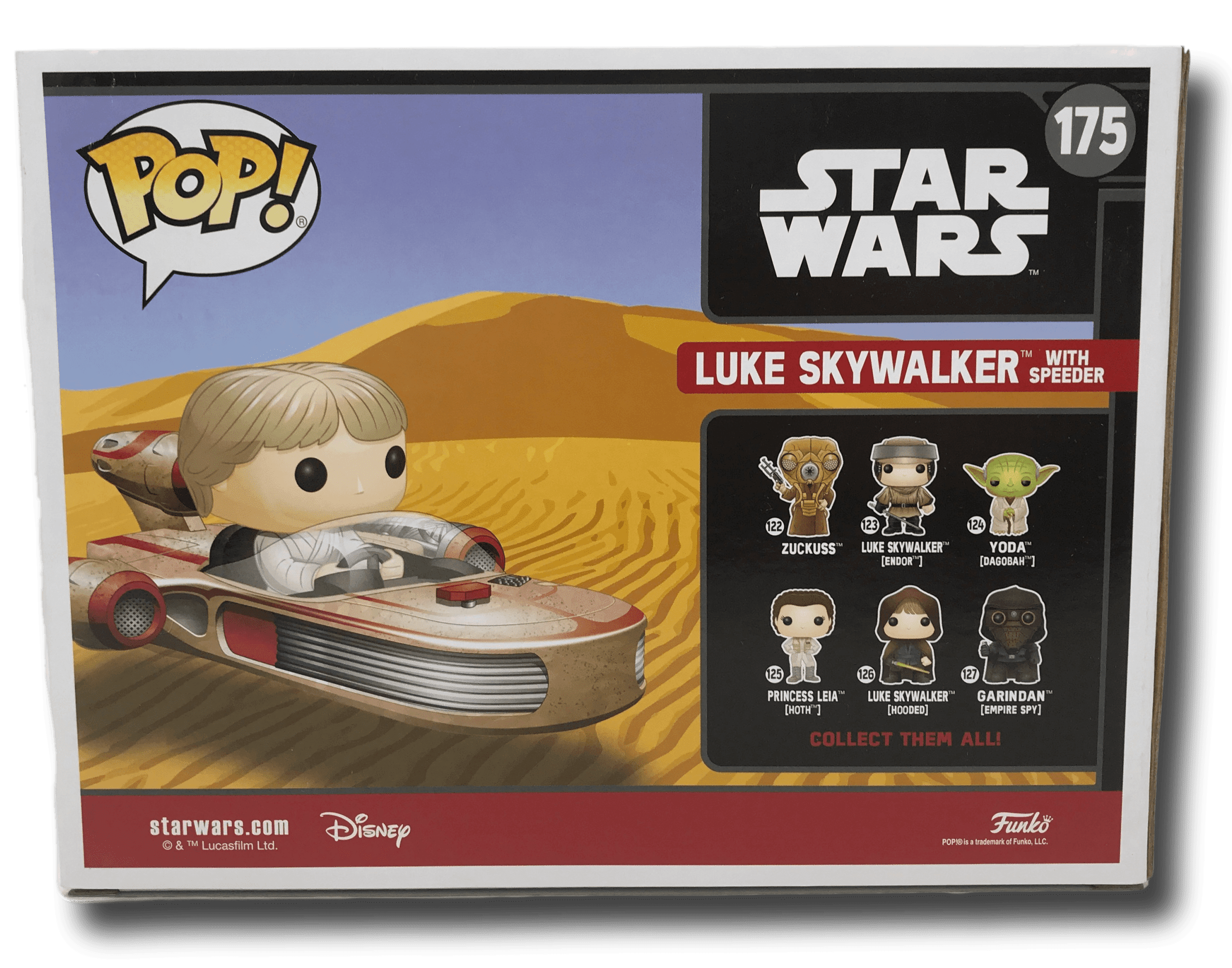 star wars luke skywalker with speeder pop! figure smuggler's
