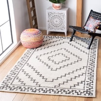 SAFAVIEH Casablanca Lidija Geometric Area Rug, Ivory/Black, 6' x 9'