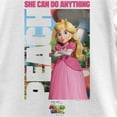 thumbnail image 2 of Girl's The Super Mario Bros. Movie Peach She Can Do Anything Poster  Graphic Tee White Medium, 2 of 4