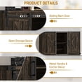 thumbnail image 5 of Vabches Buffet Sideboard Cabinet, Wood Kitchen Storage Cabinet with Adjustable Shelves, Coffee Bar Cabinet with Barn Doors, 5 of 7