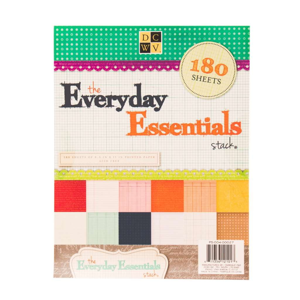 American Crafts 8 x 8 Inch Basics /& Brights 180 Sheets Die Cuts with a View Stacks