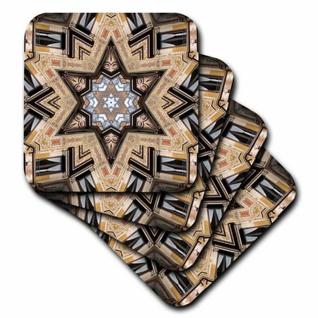 Architectural Star - 3dRose Architectural Star of David - Judaism star of David architecture design - Ceramic Tile Coasters, set of 4