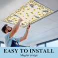 thumbnail image 5 of 4 Pack Sunflower Bee Fluorescent Light Covers for Ceiling Lights Country Summer Floral Bee Nest Linen Texture Magnetic Ceiling Light Covers Overhead Light Filters for Office Classroom Home, 5 of 9