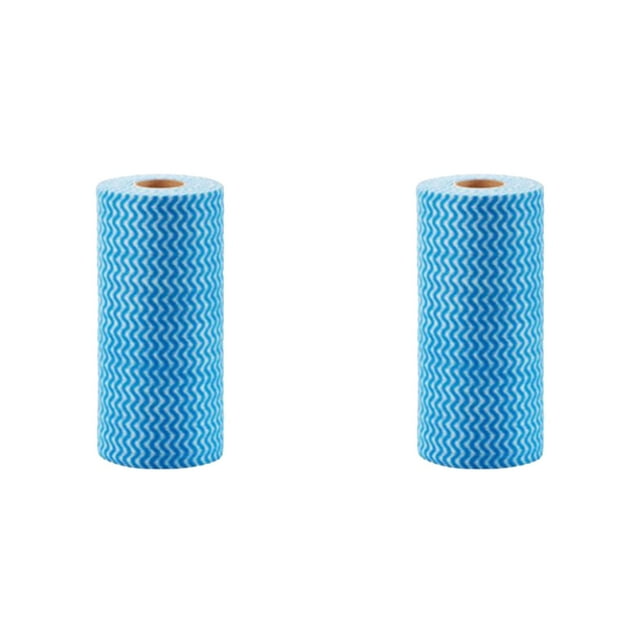 2 Rolls Disposable Cleaning Cloths Roll - 100 Count Reusable Dish Towels, Quick-Dry Kitchen Wipes for Dishes, Countertops, Bathroom & Car, Multi-Purpose Cleaning Rags & Handy Wipes