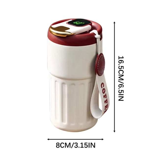 Intelligent Temperature Display 316 Stainless Steel Coffee Cup, Car Portable Direct Drinking Cup, High Color Value, Rope Warming Cup