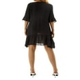 thumbnail image 3 of EIMELI Women Cover-up Dress Short Sleeve V Neck Solid Ruffled Loose Beach Dress, 3 of 6