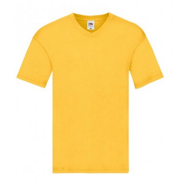 Fruit Of The Loom - Camiseta de cuello en V modelo Original para hombre (Girasol)