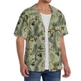 thumbnail image 3 of Salouo Tropical Plants Green Pattern Cuban Collar Shirts for Men Button-Down Shirt Men's Short Sleeve Shirts Hawaiian Shirts Casual Shirts -Small, 3 of 6