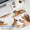 thumbnail image 4 of Long Mouse Pads for Desk,German Shepherd Dogs with Flowers Desk Mats on Top Of Desks, Desk Mouse Pad Extra Large with 3mm Non-Slip Base and Stitched Edge for Gaming,Office,Work,Home 35.4"x15.7", 4 of 6