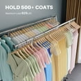 thumbnail image 4 of HOKEEPER 625lbs Heavy Duty Double Clothing Garment Rack with Shelves and Fabric Basket Clothing Racks on Wheels Rolling Clothes Rack for Hanging Clothes, 4 of 8