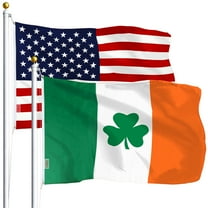 G128 2sets: 3x5 ft USA American Flag & Irish Shamrock Flag 3x5 ft Both 75D Printed