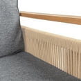 thumbnail image 5 of Gable Mid-Century Modern Roped Acacia Wood Outdoor Patio Chair with Cushions, Gray/Teak Brown (Set of 2), 5 of 9